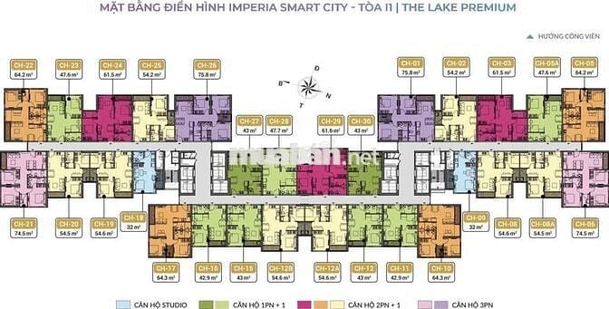 Hàng hiếm- Căn hộ 1PN+ Toà I1 view hồ 48m sẵn sổ, full đồ đẹp