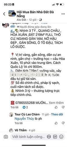 Chính chủ bán nhà Mặt tiền Thanh Lương 11 - Hoà Xuân