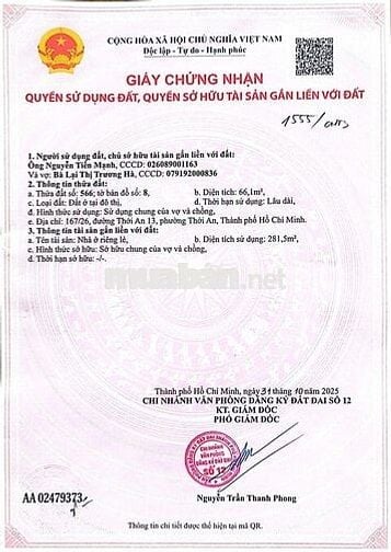 BÁN NHÀ ĐẸP – 4x16,6 -THỚI AN 13, Q12 – FULL NỘI THẤT – THANG MÁY