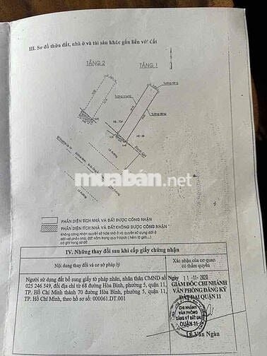 Nhà mặt tiền 2 tầng vip Hoà Bình (3,6m x 2o m) q11 tiện kd -cho thuê