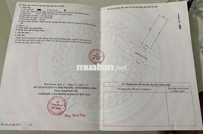 Đất khu Hố Lang, phường Tân Bình, Tp Dĩ An.