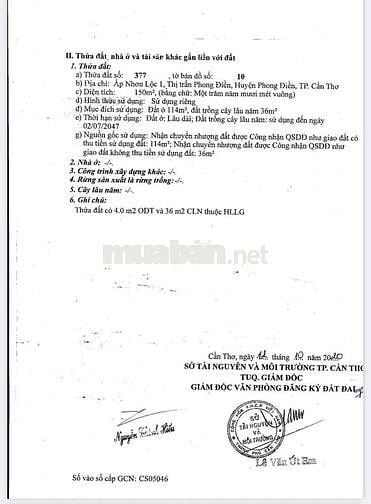 Ngân hàng thanh lý lô đất 494m2 tại thị trấn Phong Điền, TP. Cần Thơ