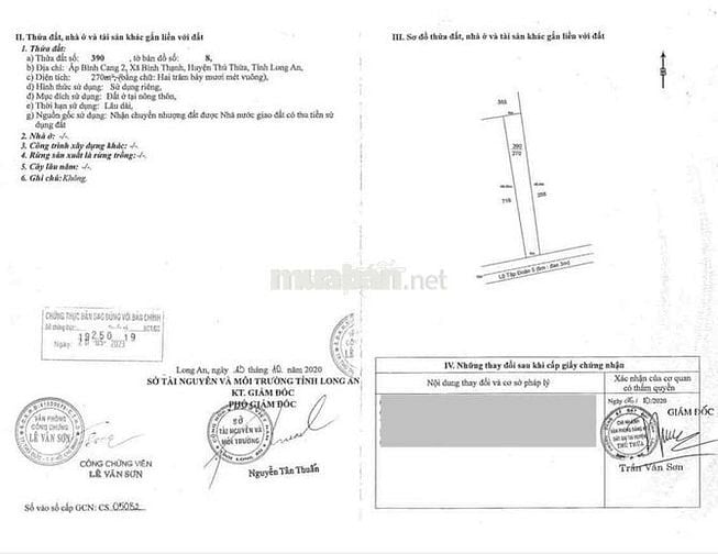 Thanh lý lô đất full thổ tại Bình Thạnh, Thủ Thừa, Long An chỉ 691tr