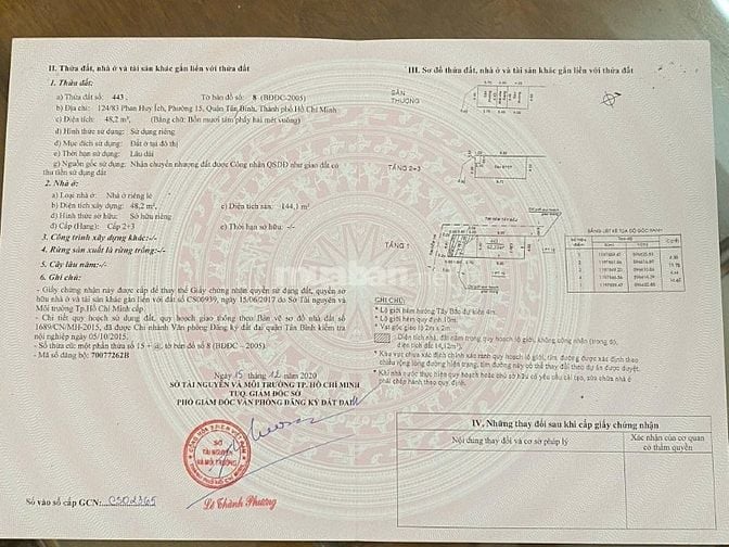 Bán nhà 124/83 Phan Huy Ích, P.15, Tân Bình, gần chợ Bảo Ngọc Tú