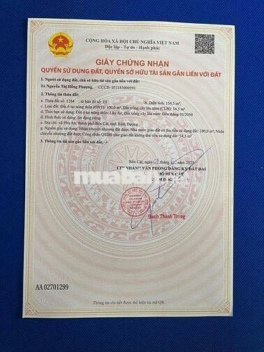 👉Mặt Tiền Nhựa thông Phú An , Cách DT744 Có 100m 👌 Dân Đông Nghẹt ,