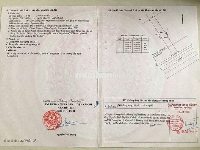 Chính chủ bán đất mặt tiền Tỉnh Lộ 7 xã Thái Mỹ, Củ Chi, TP HCM