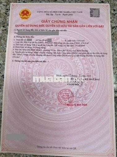 Đất xây biệt thự, Phường Dĩ An, TP Dĩ An.