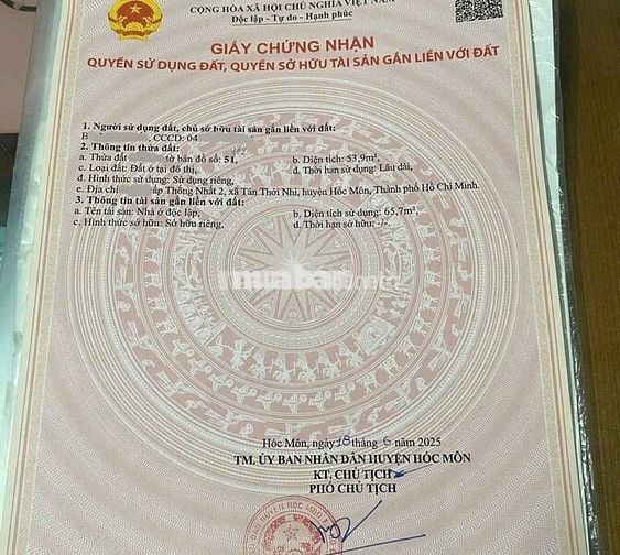 Bán nhà gác lửng 4 x 14 , cạnh bên trường Lý Chính Thắng 2