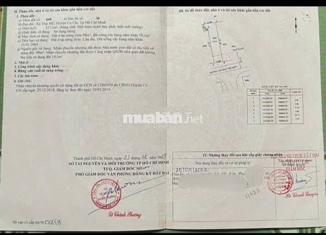 Chủ Cần Bán Lô Đất Đường Cây Trôm Mỹ Khánh,Thái Mỹ 117m2. Giá 1tỷ ,SHR