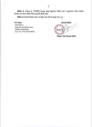 Bố cáo quyết định thu hồi giấy phép hoạt động dịch vụ việc làm