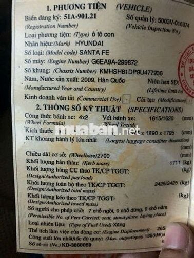 Hyundai Santa Fe 2009 2.7L