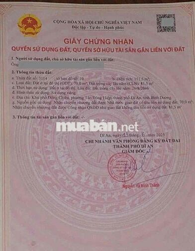 Đất rộng 151m2 gần chợ Đông Thành Tân Đông hiệp, tp Dĩ An