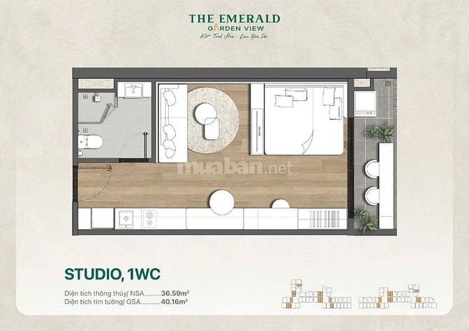 Căn hộ The Emerald Garden View giá dưới 35tr/m2