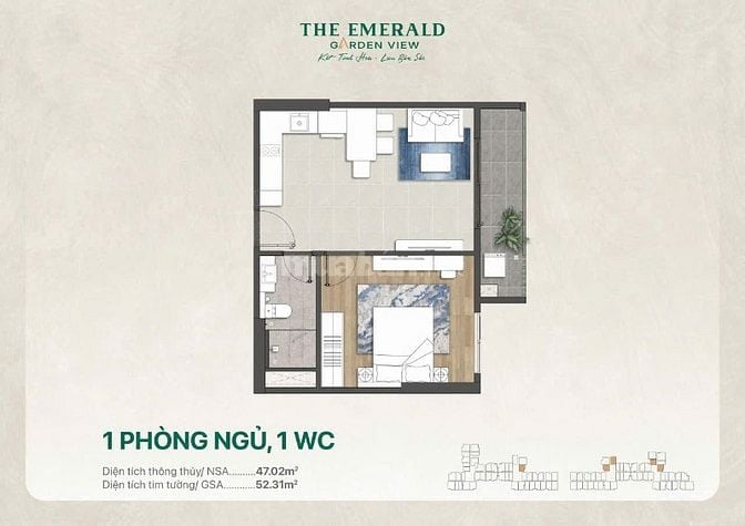 Căn hộ The Emerald Garden View giá dưới 35tr/m2