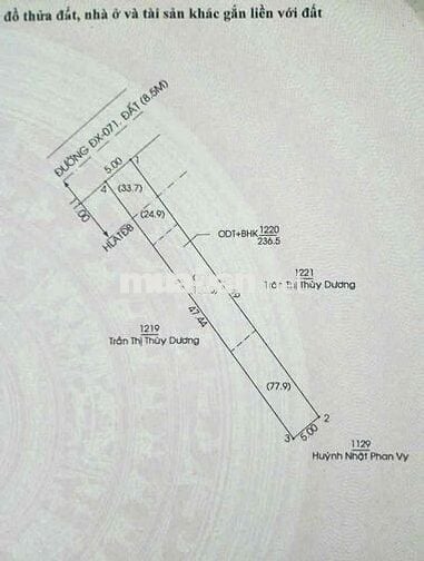 Đất mặt tiền dx071 Định Hoà 5x47.5 thổ cư 100m2