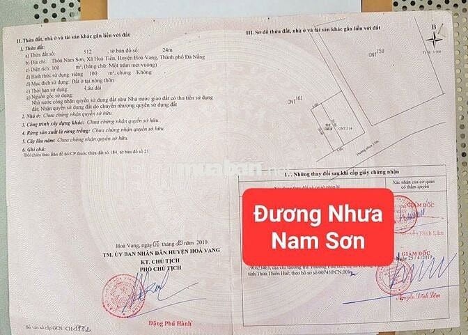 Chính chủ bán đất đường nhựa 10m