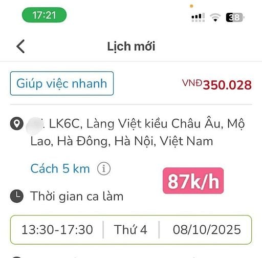 Tuyển giúp việc theo giờ làm Tết 2026 lương cao