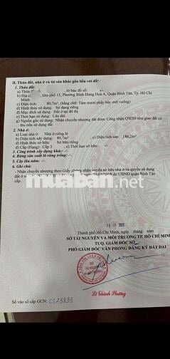 Nhà mặt tiền đg số 12- Lê Văn Qưới 4x20 1lầu 6tỷ 500 triệu shr