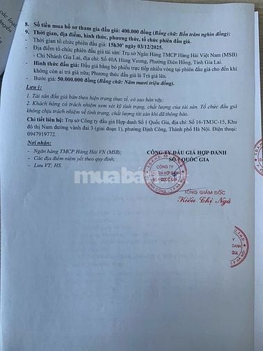 CÔNG TY ĐẤU GIÁ HỢP DANH SỐ 1 QUỐC GIA THÔNG BÁO BÁN ĐẤU GIÁ TÀI SẢN