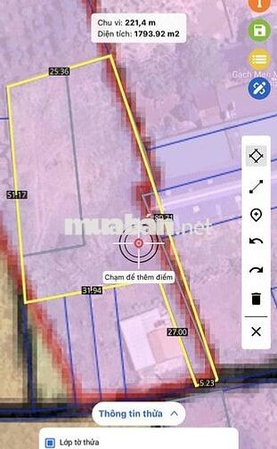 Bán lô đất ~ Gần 2 Sào Full Hồng ODT - Cách Vòng xoay Phạm Ngũ Lão ~ 5