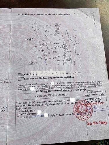 Bán đất tặng nhà hẻm 3m thẳng một trục ra đường lớn. Ngang 5,3m - 7 tỷ