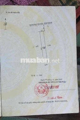 Cần bán đất 200m2 full thổ cư đường Nguyễn Du- Phường An Nhơn Đông