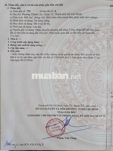 Bán lô đất Biệt Thự diện tích khủng gần 500m2 - TL47 , Thạnh Lộc, Q12