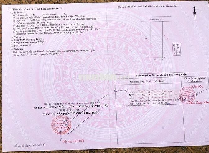 Bán 14.7m mặt tiền đường 27, vị trí cực đẹp, xã Nghĩa Thành, Châu Đức.