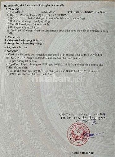 13.5 tỷ chi có 13.5 tỷ là có lô ĐẤT KHU 1 ( KHU 143 HA ) THẠNH MỸ LỢI