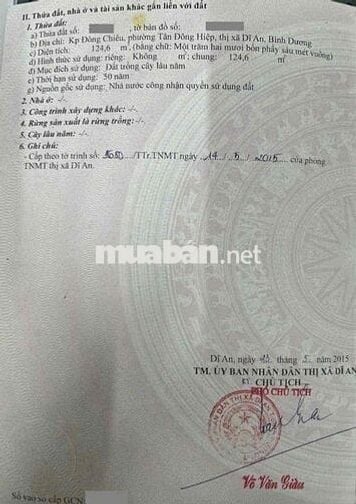 Đất mặt tiền đường Lê Hồng Phong, phường Tân Đông Hiệp, Tp Dĩ An.