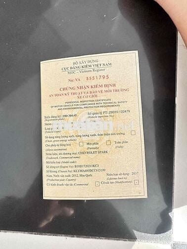 Chevrolet Spark 2012 Trắng 100745 km