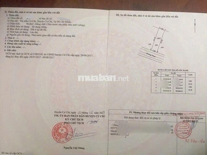 Bán đất 100m² giá 1tỷ2 đường Cao Thị Bèo Gần Bệnh Viện Đa Khoa Củ Chi