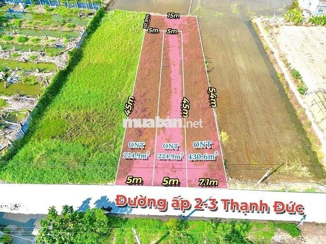 bán đất thổ cư mặt tiền ấp 3 thạnh đức bl long an