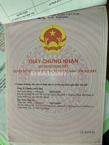 Bán nhà đường Lê Văn Quới, Quận Bình Tân (cũ), TP. Hồ Chí Minh