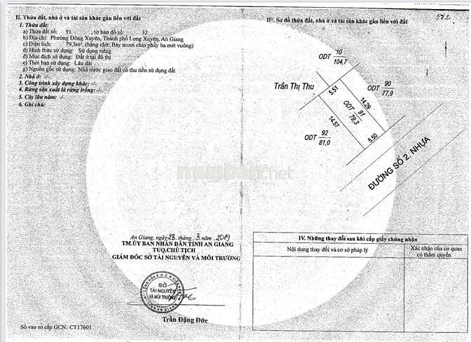 Cần bán đất nền Dự án Nam Kinh, Tp. Long Xuyên