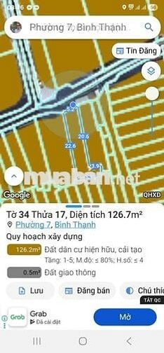 BÁN LÔ ĐẤT ĐẸP NỠ HẬU VỊ TRÍ HẺM SỐ 5 VIP PHƯỜNG 7. BÌNH THẠNH.126,7M²