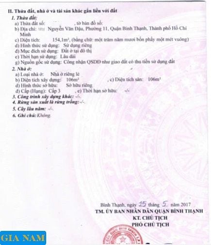 BÁN NHÀ MẶT TIỀN : ĐƯỜNG NGUYỄN VĂN ĐẬU - P. 11 - Q. BÌNH THẠNH - HCM