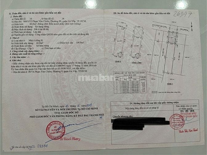 Bán nhà  hẻm xe hơi 380/1/52 Phạm Văn Chiêu, 3PN, 3WC 