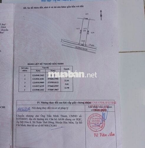 NGỘP đất đường 1/ BaSa, xã Phước Hiệp Củ Chi, DT 113m2, SHR 1 tỷ 050