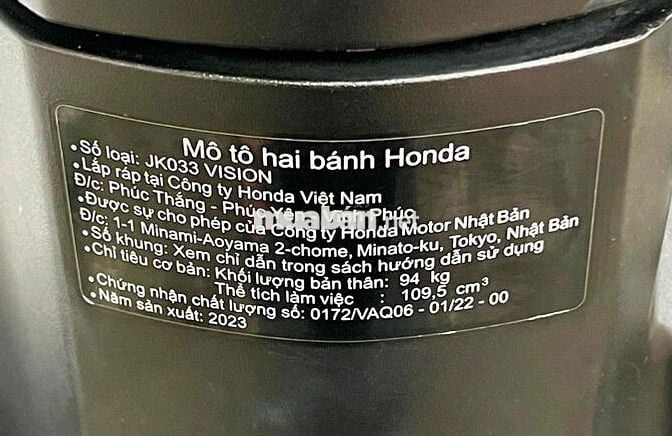 Honda Vision 2023 bao kí giấy