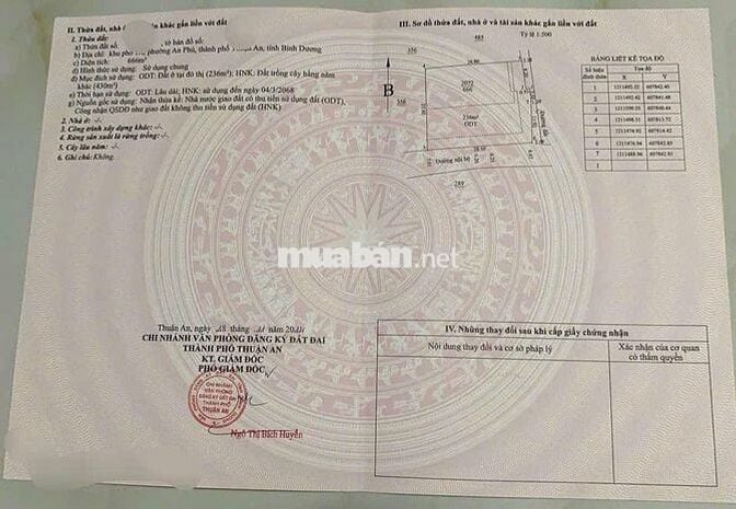 CHỦ CẦN BÁN LÔ ĐẤT ĐƯỜNG LÊ THỊ TRUNG P AN PHÚ THUẬN AN