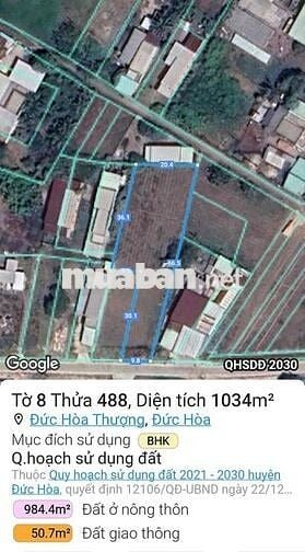 Lô đất rộng đường bê tông 5m tại Đức Hoà Thượng