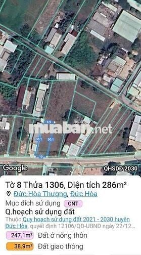 Lô đất rộng đường bê tông 5m tại Đức Hoà Thượng