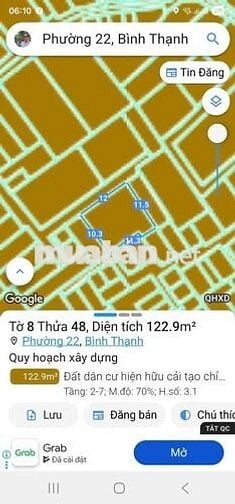 THỬA ĐẤT ĐẸP 122.9m². NGANG12m BỀ THẾ. ĐỐI DIỆN LANDMARK 81. CHỈ 11 TỶ