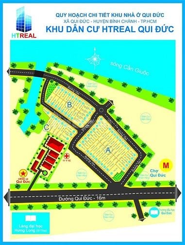 Đất nền dự án Khu dân cư HTREAL Qui Đức, phía sau UBND xã Qui Đức cũ