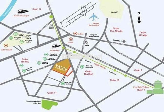 Bán Valeo Đầm Sen – 100m² – 3PN 2WC – Giá 5.5 Tỷ