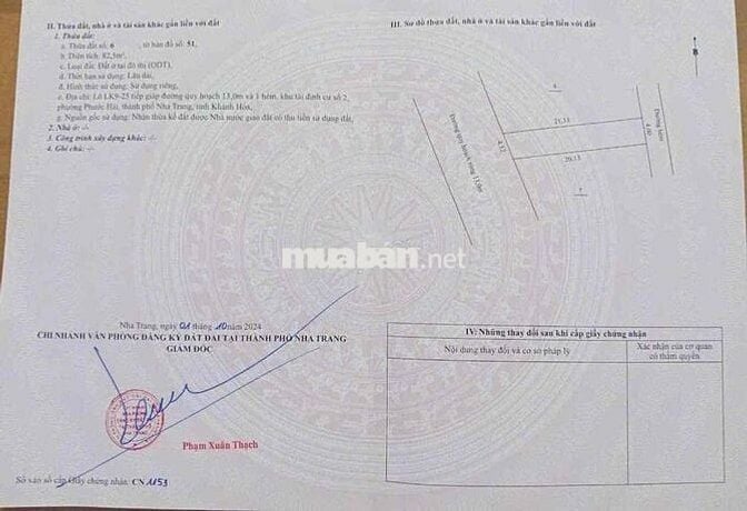 Bán đất 2 mt trước và sau Khu TĐC Hà Quang 2 Phước Hải đường 13m