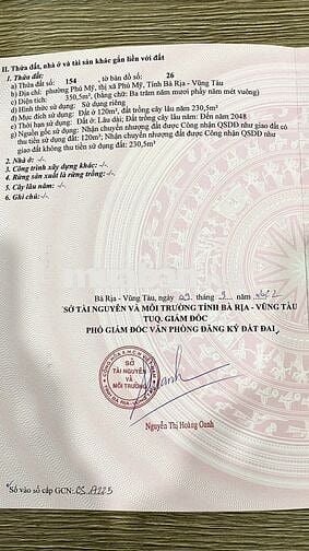 Siêu phẩm Lô Góc 2 mặt tiền Hoàng Diệu– Dương Bạch Mai, BRVT