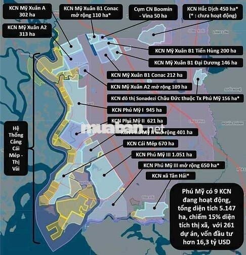 Bán 2 miếng đất nông nghiệp thị xã Phú Mỹ, BRVT , 850 triệu/miếng