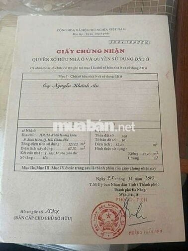 Bán nha kiệt 8 hoàng diệu oto vào được